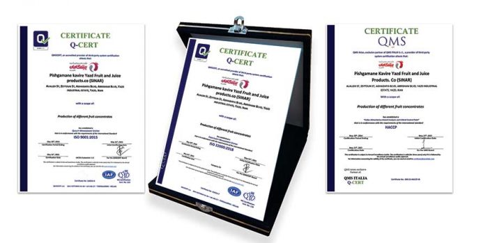 International Certificates SINAR